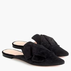 J. Crew Pointed-toe Slides in Suede - Black Size 6